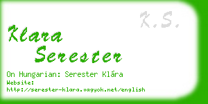 klara serester business card