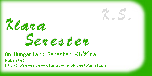 klara serester business card